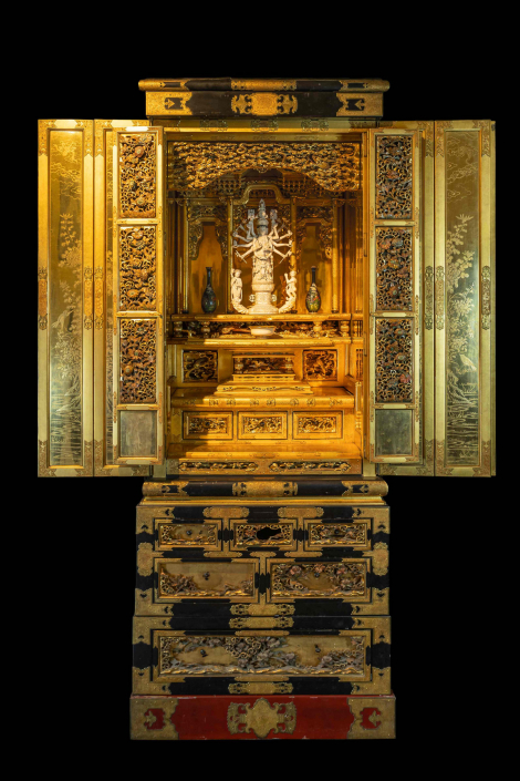 Prachtvoller buddhistischer Shrein - Japan Kansai-Region - 20. Jh. H:218 cm B:76cm T:72 cm